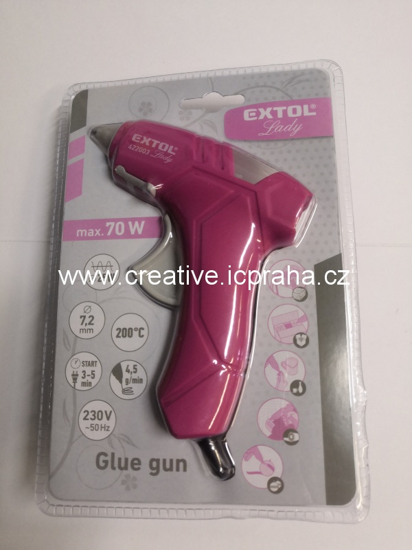 tavná pistole Extol malá 25W 422003 růžová